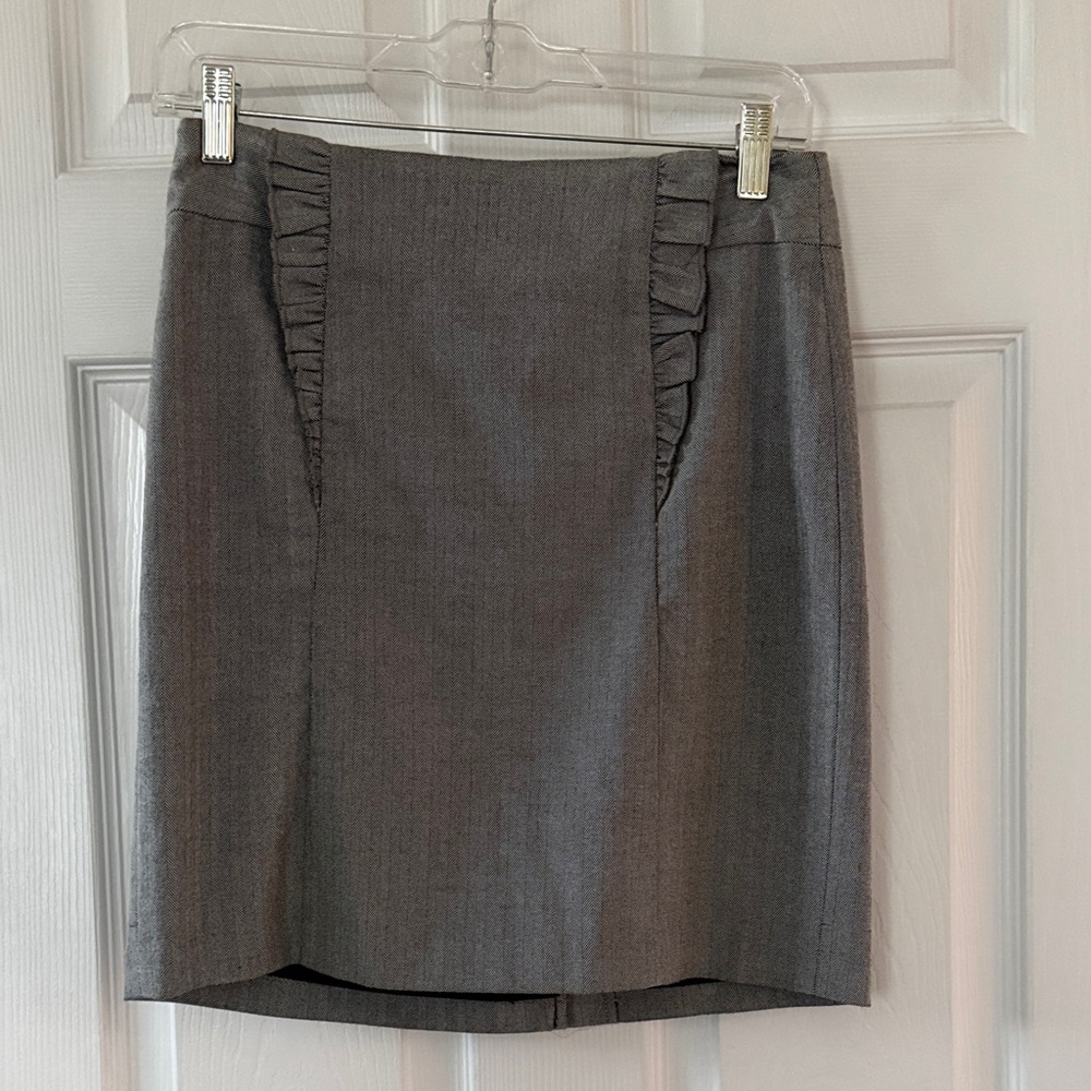 Elegant Gray Ruffle Skirt